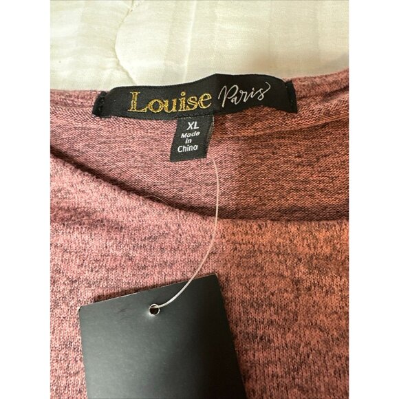 Louise Paris Shirt Sweater Pink Split Sleeve Pearl Accents Womens XL Chic Top - Picture 9 of 12